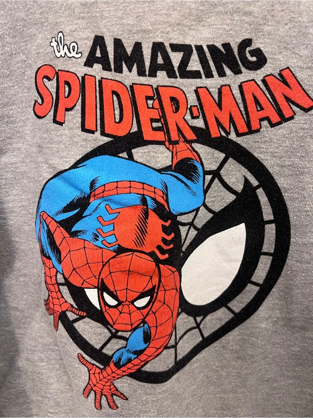 Marvel Grey Spider-Man Graphic Sweatshirt with Red & Blue Print